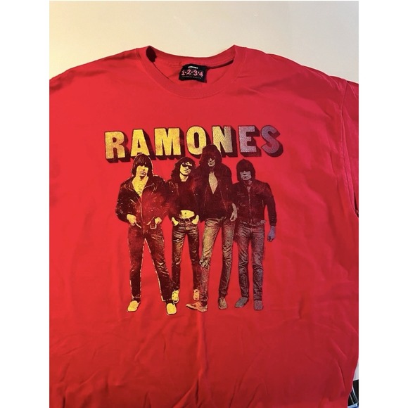 Other - Ramones VTG Shirt X Large Y2k 1234 Punk Rock Joey Johnny Dee Dee Marky Red